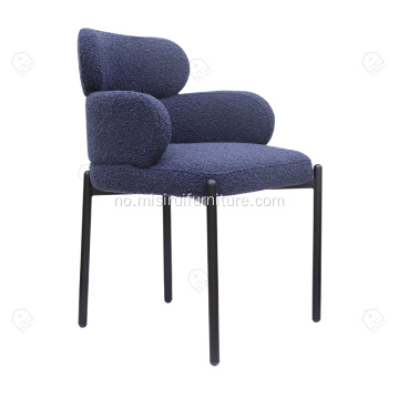 Matt Blue Metal Velvet Fabric Sylvie Dining Chair